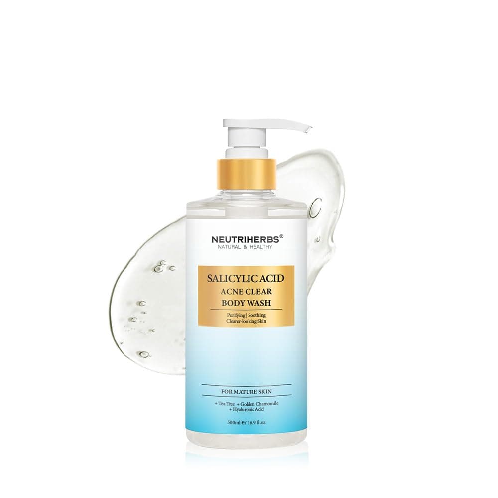 Neutriherbs Acne Body Wash, Anti Acne/Prone Skin Shower Gel For Women And Men, Daily Shower Soap With Salicylic Acid - Grapefruit Scent 16.9 Fl.Oz