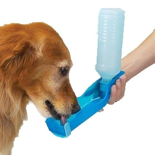 lxbin Potable Pet Dog Cat Water Feeding Drink Bottle Dispenser Travel Bowl 500ml H8768 Blue