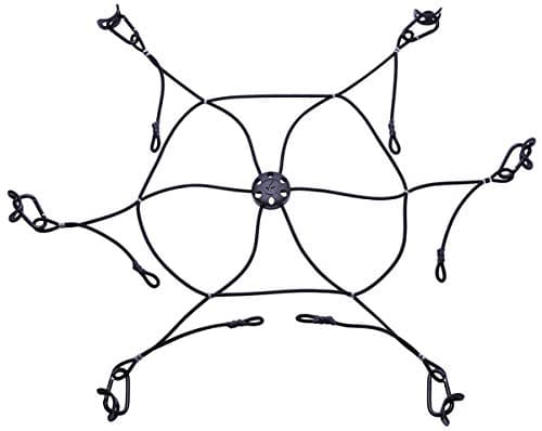 Tribe One PackNet (Black) – 6 PackTachs & 6 Aluminum Carabiners included – Outdoor hiking & camping – External Backpack Extension that Secures Tents Sleeping Bags Hammocks Pads Towels & Clothes