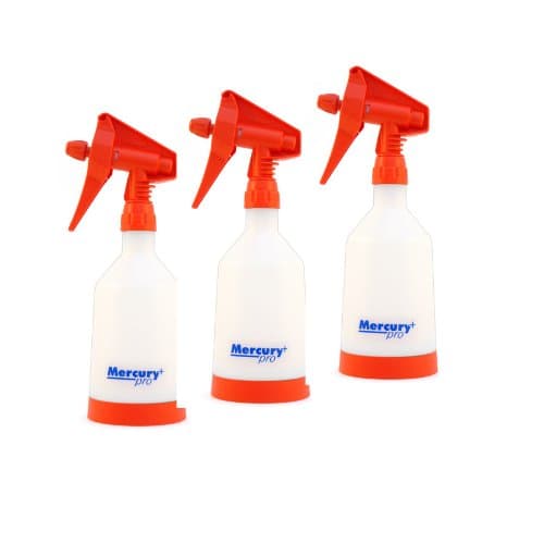 3 PACK -- Kwazar Mercury PRO+ 0.5 Liter (17 oz.) Double-Action Spray Bottles -- RED