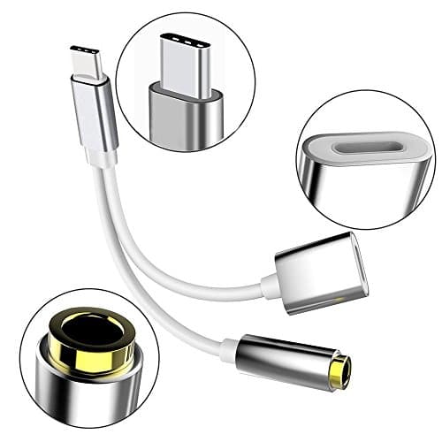 CHOOER Type C Port to 3.5mm Female Audio Jack Headphone Cable Adapter for Motorola Moto Z, LeEco Le 2/Max 2, Not Fit for HTC and pixel.