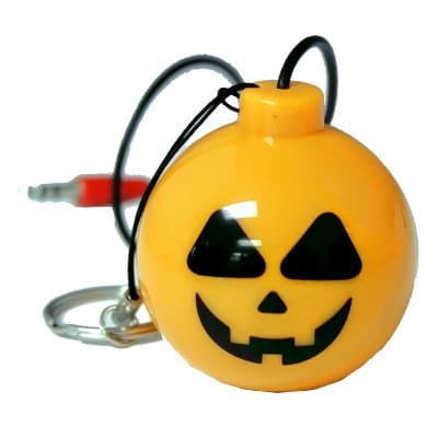 Super Loud Q-Bomb Mini Bomb Speaker, Vibration Bass ,3.5mm Stereo Input Jack Pumpkin Smile
