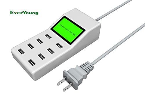 EverYoung 8-Port USB Charging Hub Multi Port Charger USB Charger for Smartphones, Tablets and Many Other Devices (White)