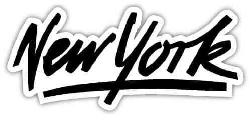 New York City NYC Big Apple design signature logo label sticker decal 7" x 3"