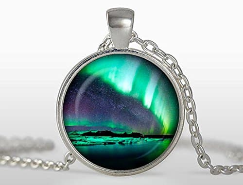 NORTHERN LIGHTS PENDANT Emerald Green Aurora Borealis Necklace Nature Lover Gift for Her Northern Lights Jewelry