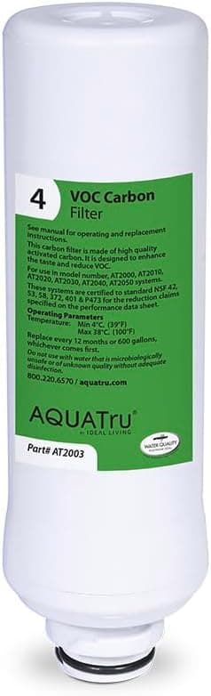 AquaTru VOC Replacement Filter for AquaTru Classic, Classic Smart, and Under Sink Models