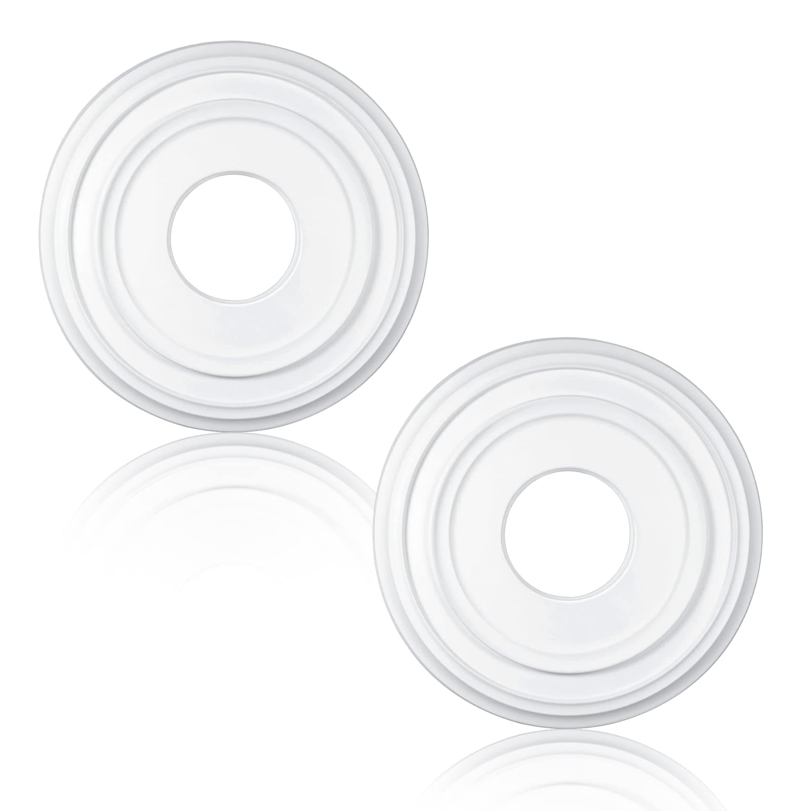 Cunno 2 Pieces Lighting PU Ceiling Medallion Ceiling Cover Plate Ceiling Fan Medallion Home Lighting Ceiling Medallions for Light Fixtures Ceiling Light Trim, 12 Inch OD x 3.5 Inch ID (White)