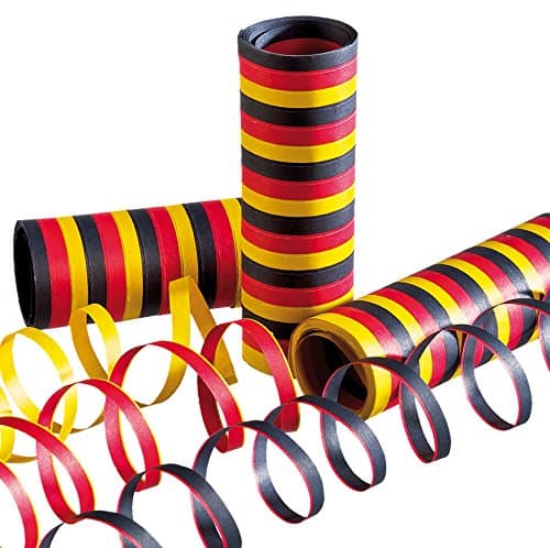 Tib Heyne 54 Streamers * Germany * Flame Retardant * 3 Rolls of 18 Snakes Theme Party Birthday Celebration 3 Rolls Decorative German Football Germany Black Red Gold Yellow World Cup 2014