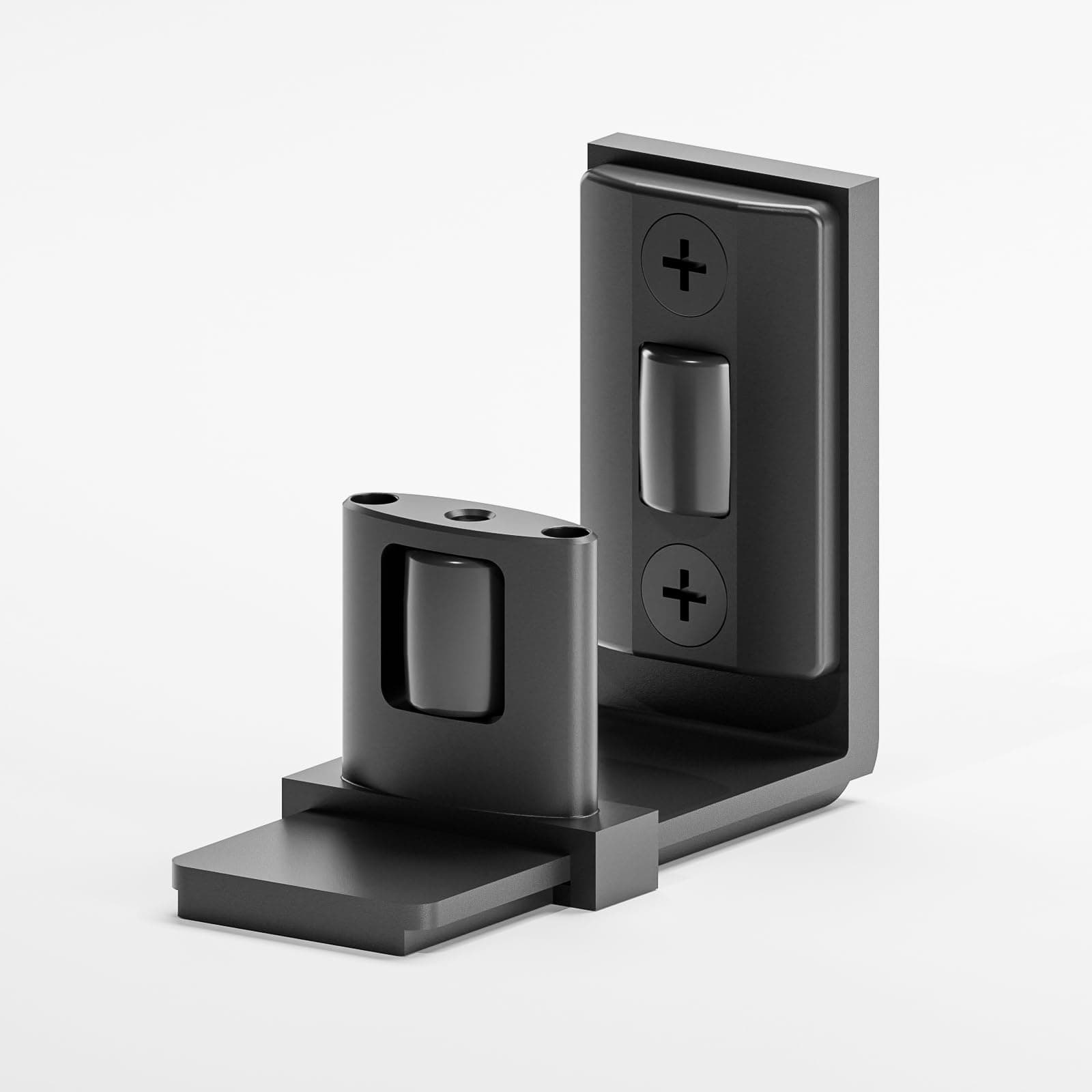 BONIKLUBA Sliding Barn Door Bottom Floor Guide, Adjustable U Shape Flexible Flush Design,Wall Mounted, Black