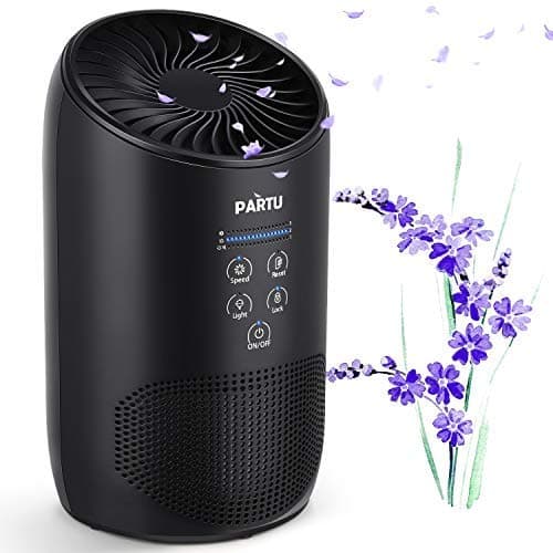 PARTU Hepa Air Purifier - Smoke Air Purifiers for Home with Fragrance Sponge - 100% Ozone Free, Lock Button, Removing 99.97% Allergies, Dust, Pollen, Pet Dander, Mold (Available for California)