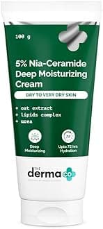 The Derma Co 5% Nia-Ceramide Deep Moisturizing Cream | 5% Niacinamide & Ceramide | 72hrs.Hydration | Moisturizer for Dry to Very Dry Skin-100g