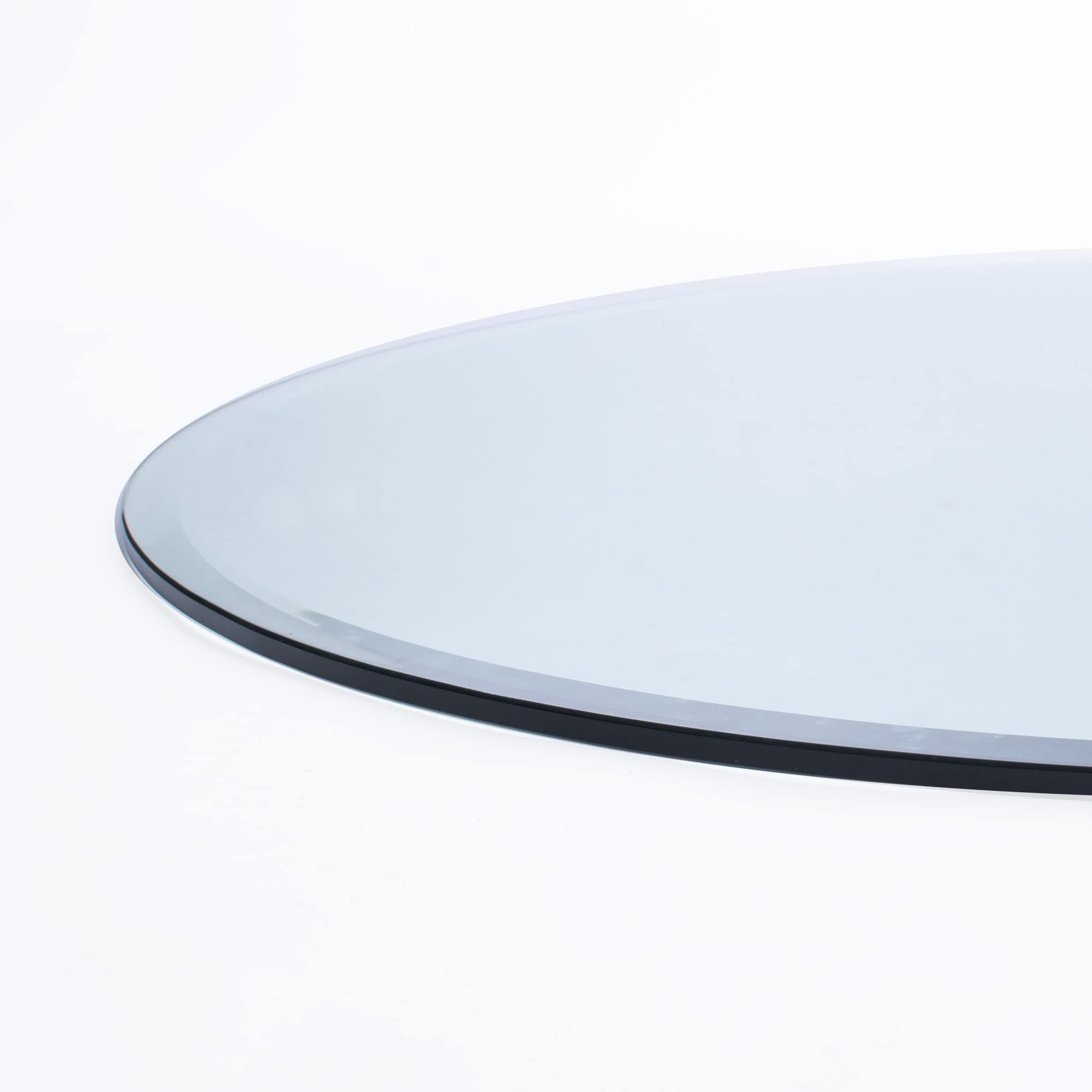 48" Inch Round 1/2" Thick Clear Glass Table Top with beveled Edge and Tempered Glass, Replacement Glass Table Top, Great for dining tables, end tables, and outdoor patio table tops or table protector.