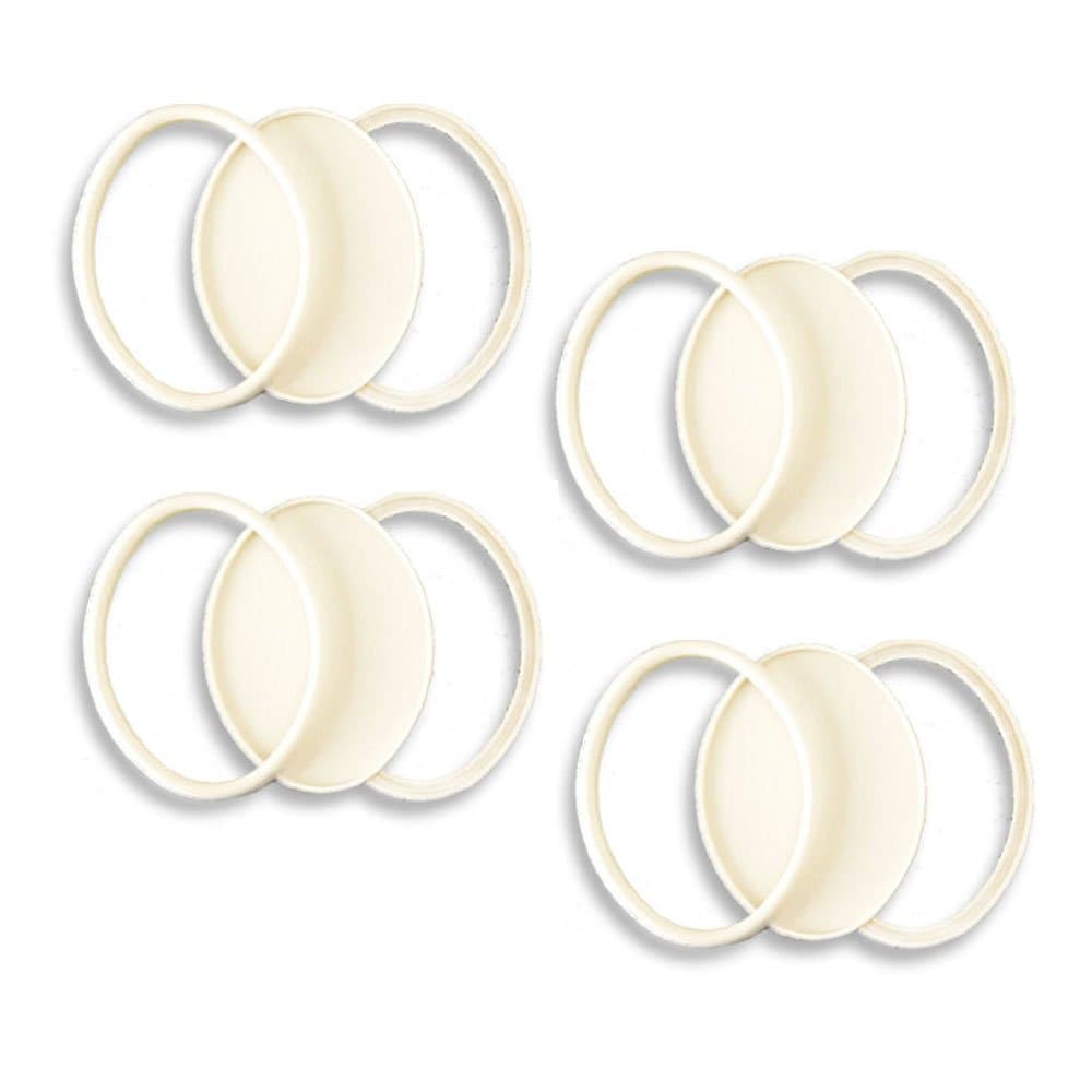 Easy Street Crafts 4 Oval Sweet Suspensions Ornament Frames, Double-sided for Needlework and Photos, Cream