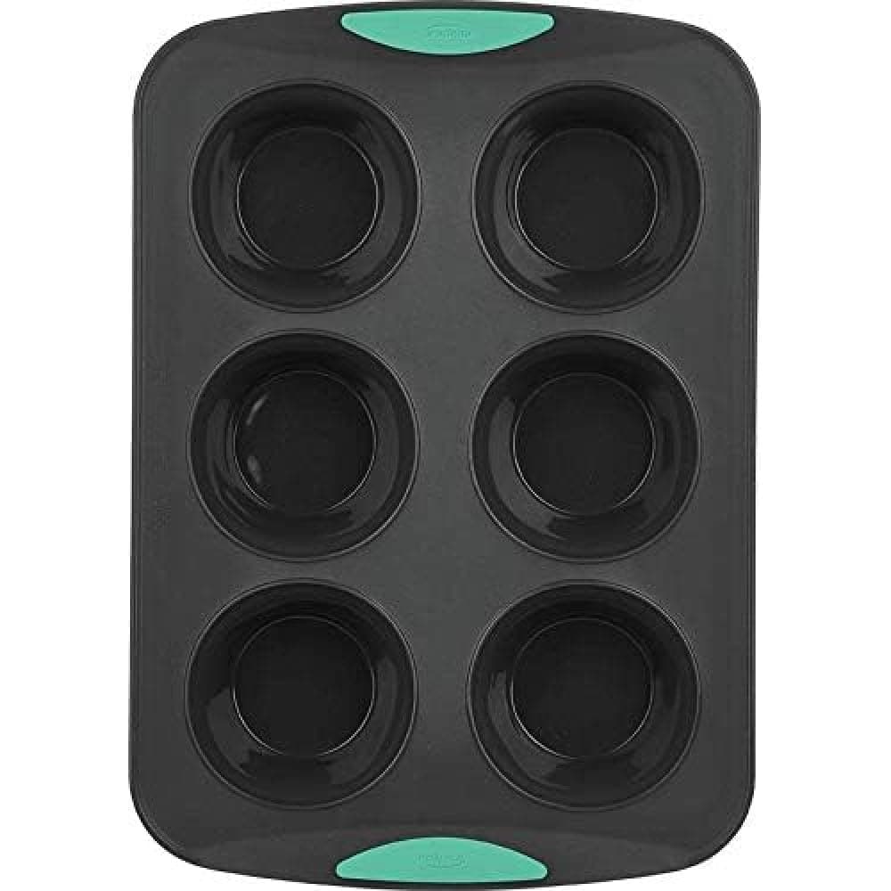 TrudeauBakeware Cupcake Pan, 6-Count, Mint