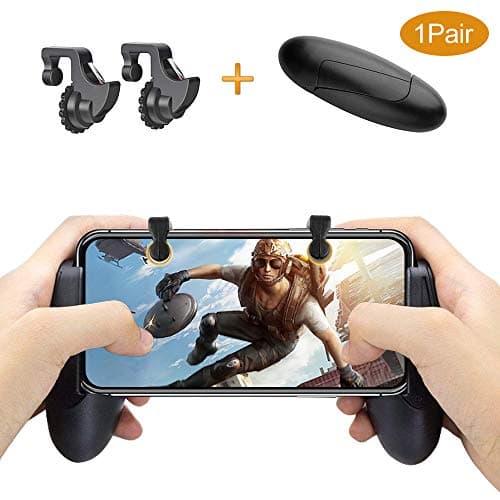LLMIN Mobile Game Controller[Newest], PUBG Mobile Controller, Sensitive Aim Shoot Metal Button and Portable GameGrip, Mobile Game Trigger for Fortnite/Battlegrounds on IOS Android Phone 4.8-6.4inch