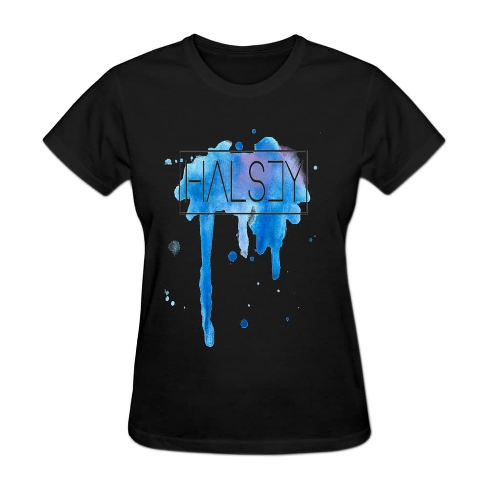 Women's Digital Music Halsey Pre-cotton T Shirt By Eurpeck L Black