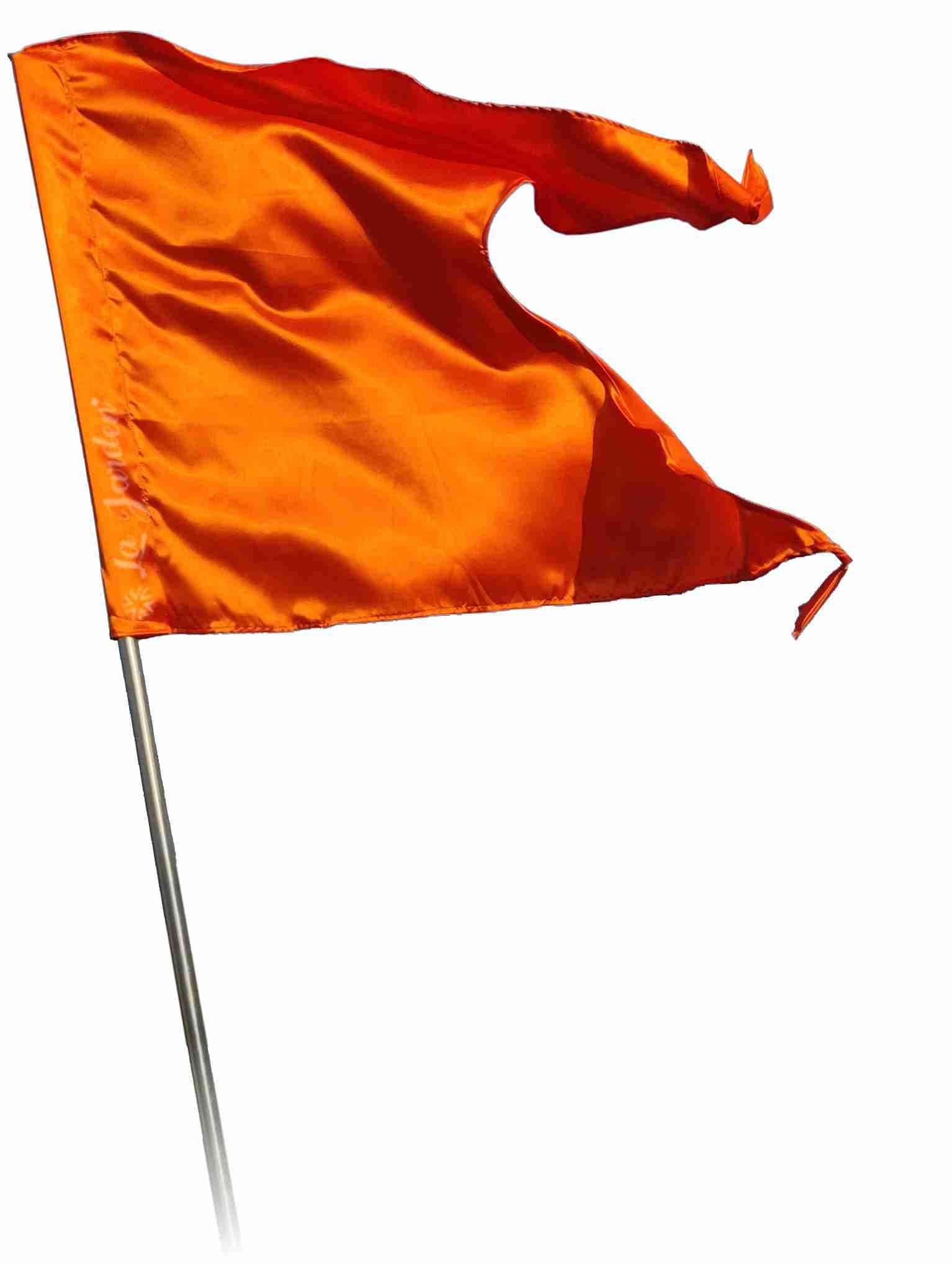 La Jarden Non Printed Blank Silky Satin Fabric In Saffron Kesariya Orange Color Flag for Yoga, Meditation, Om Shanti Bhawan, Bhagwa Dhwaj for Temple, House & Religious Purpose 1no, 40x31iches