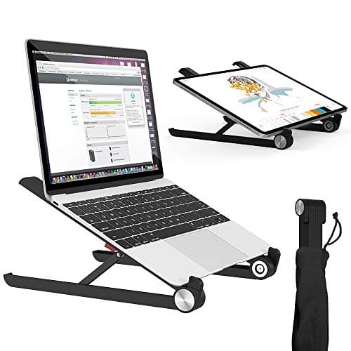 Laptop Stand, MiiKARE Portable Laptop Stand Adjustable Eye-Level Ergonomic Laptop Riser Foldable Desktop Stand Holder for MacBook Notebook Computer Tablet Thinkpad (Black)