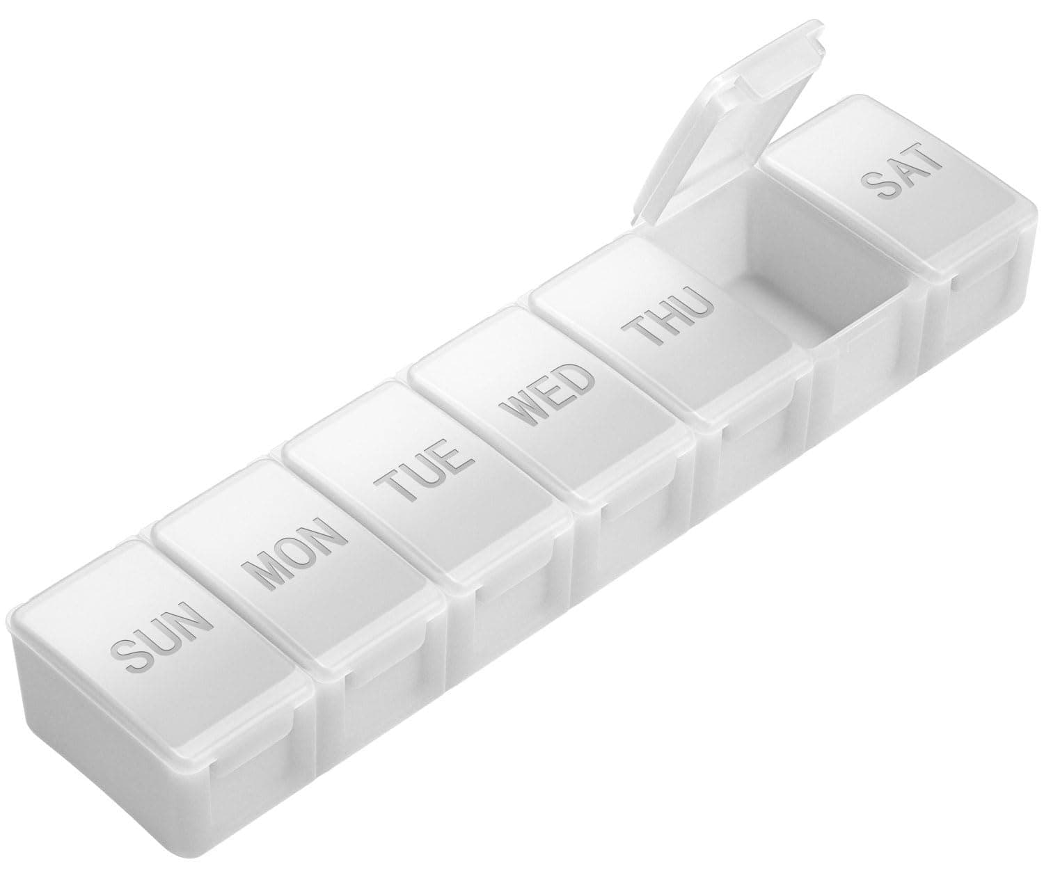 Extra Large Pill Organizer Weekly, KAPENS Daily Pill Case Box Large Capacity Compartments, 7 Day Pill Containers for Medicine Supplements Vitamin Fish Oil, White