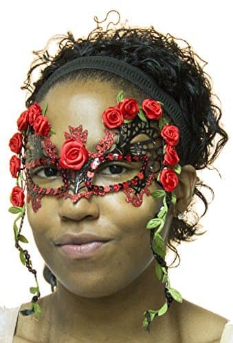 Day of the Dead Metal Senorita Venetian Half Mask