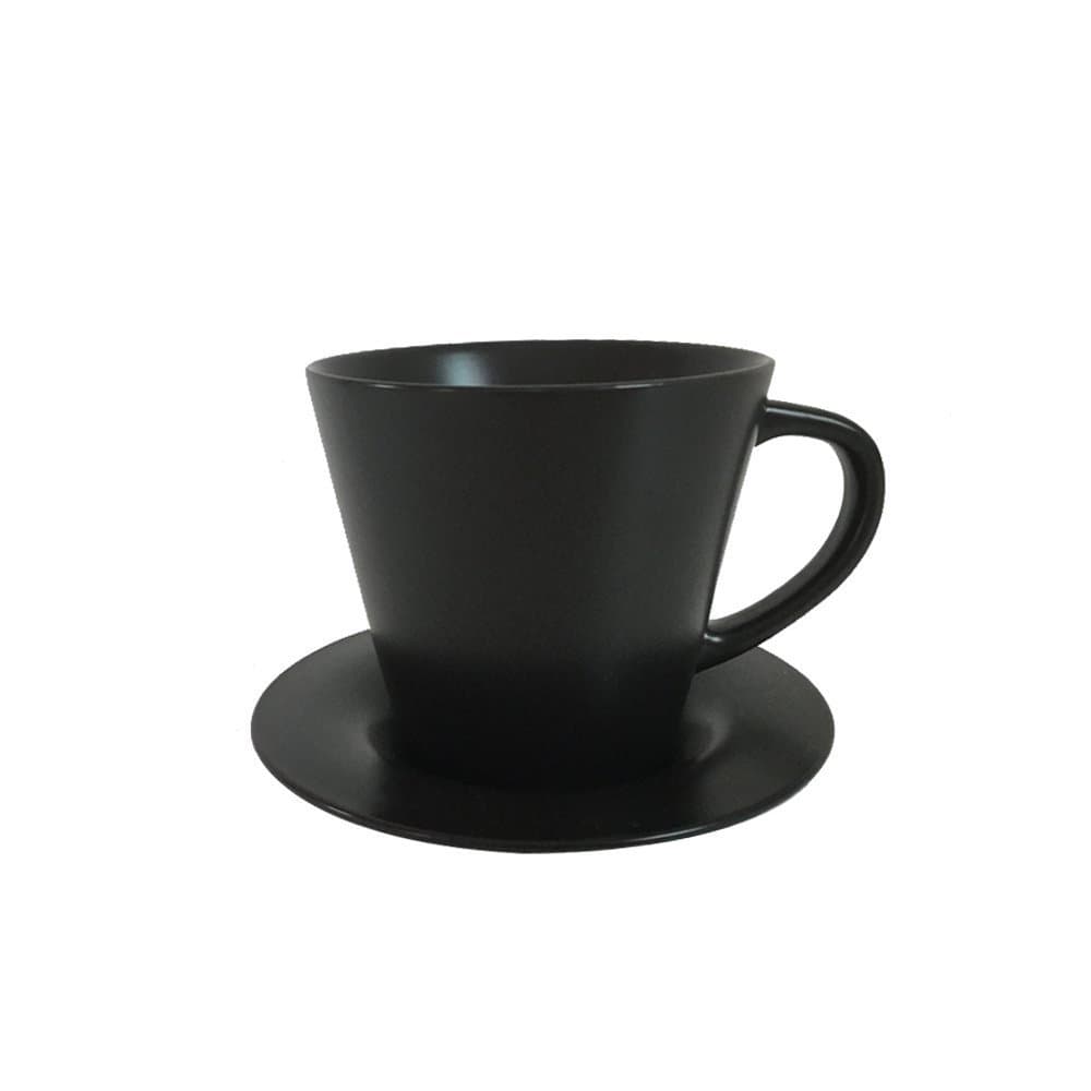 JAYYANG Jumbo Ceramic Soup/Coffee/ Mocha/Latte Cup / Ceramic Hot Beverage Drinkware Cups with Ceramic coaster for Wife mom sister girl friend YJB-black