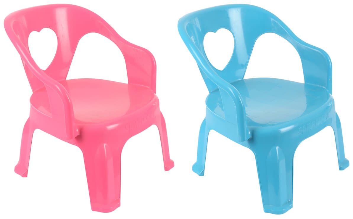 Samruddhi Chintu Plastic Bluish Kids Chair Combo, Green & Pink, Pack of 2