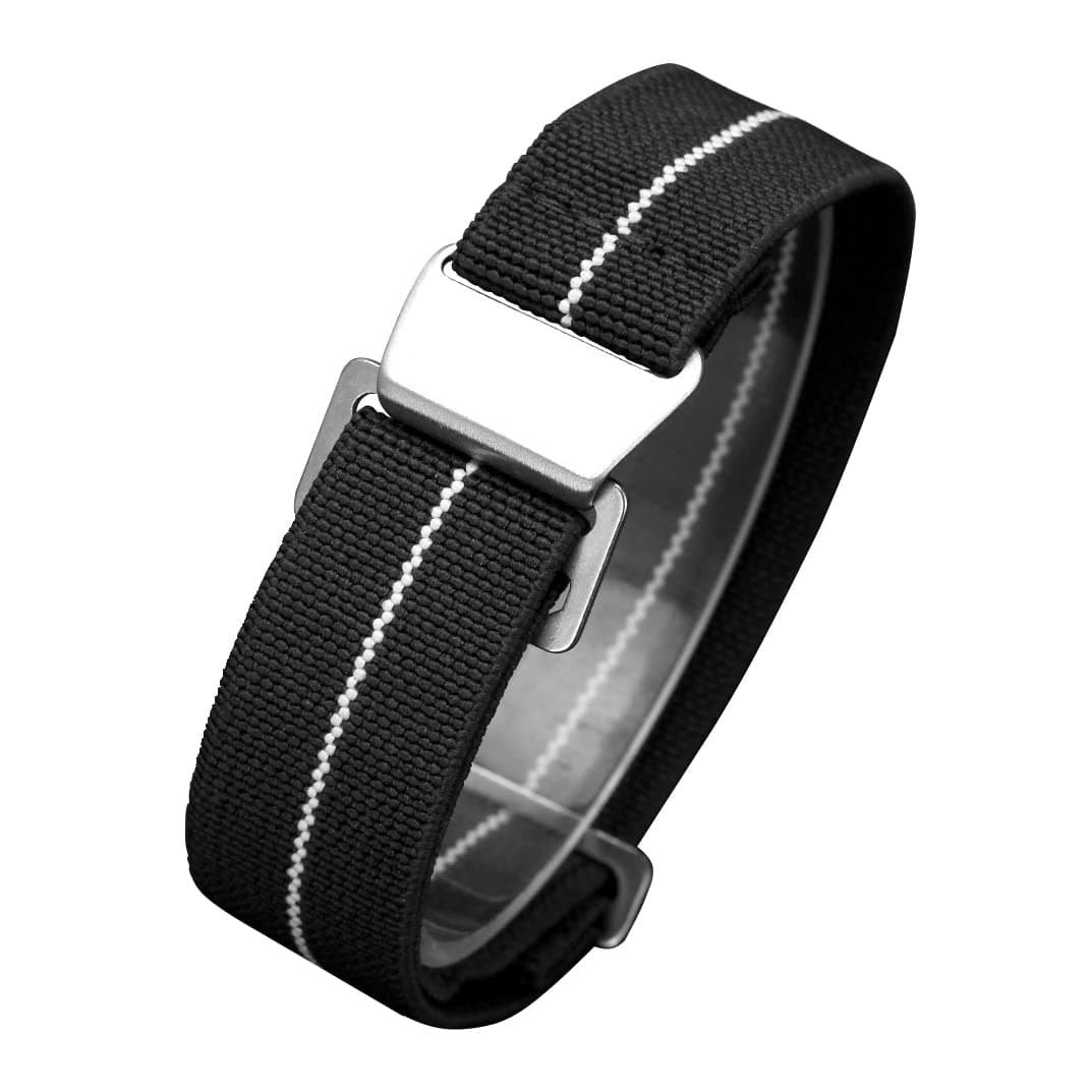 Nice PiesMan's French Troops Military Parachute Watchband Special Elastic Fabric Nylon Canvas Strap Hook Buckle 20/21/22mm Multiple Color Options