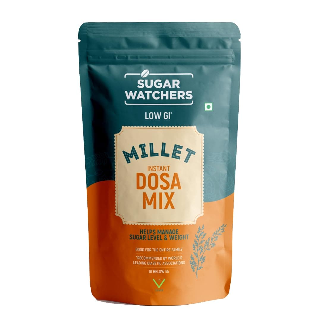 Sugar Watchers Millet Instant Dosa Mix | No Maida | Low GI | Diabetic Friendly | For Weight Loss | 100% Natural - No palm oil or preservatives | Sustainable and Vegan | Good For Heart Health | Suitable for Kids and good for entire family | 200 gm