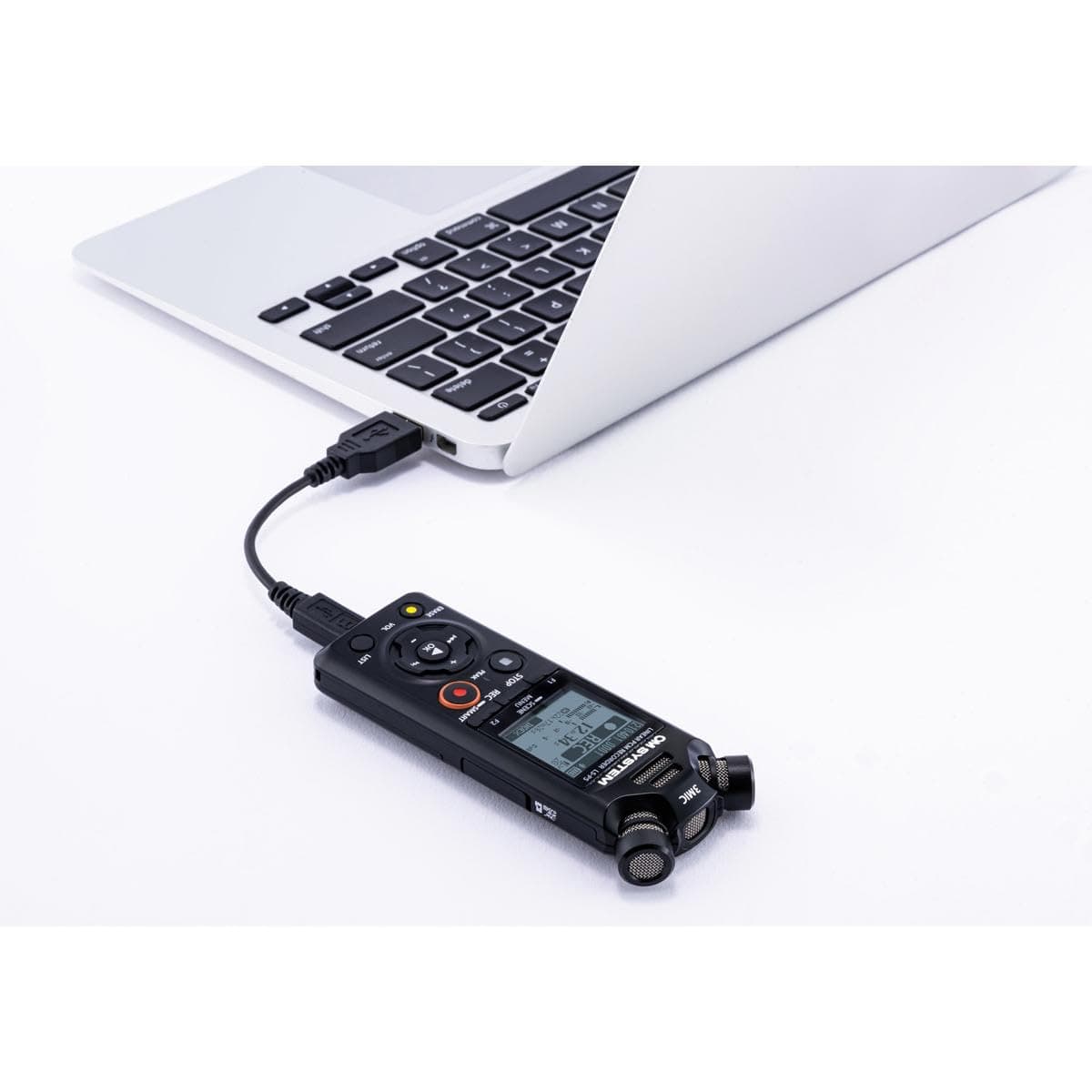 OM System LS-P5 PCM Recorder with tresmic 3-Microphone, Bluetooth, Composite USB Microphone Mode, High Resolution Sound, Low-Cut Filter, 16GB Built-in Memory.