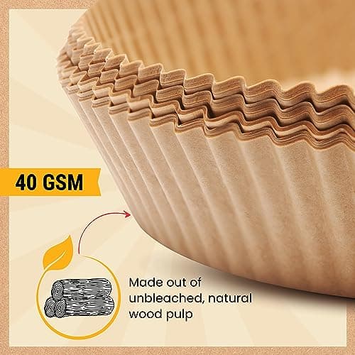 Air Fryer Liners, 120Pcs Disposable Parchment Paper Liners - Non-Stick and Oil Proof for Easy Cleanup - 8" Round for 5-8 qt Basket by Baker's Signature