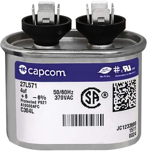 97F5704-4 uf MFD 370 Volt VAC - Oval Run Capacitor Upgrade