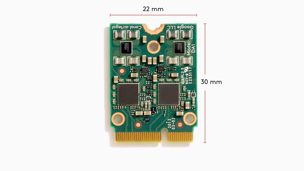 M.2 Accelerator with Dual Edge TPU M.2-2230 (E-key)