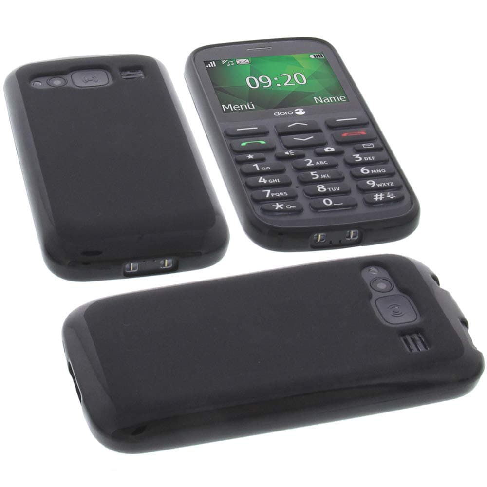 foto-kontor Protective case compatible with Doro 1370 rubber TPU mobile phone cover black