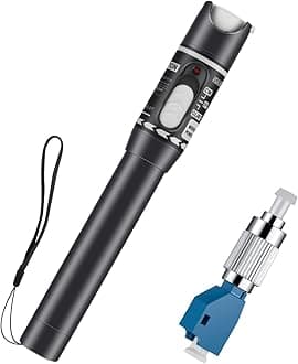 Moocci Fiber Visual Fault Locator 30mW 30KM - VFL Fiber Optic Cable Tester Meter Kit with FC Male to LC Female Adapter - Fiber Optic Tools Source Tester Detector for LC/FC/SC/ST, Network Cable Test