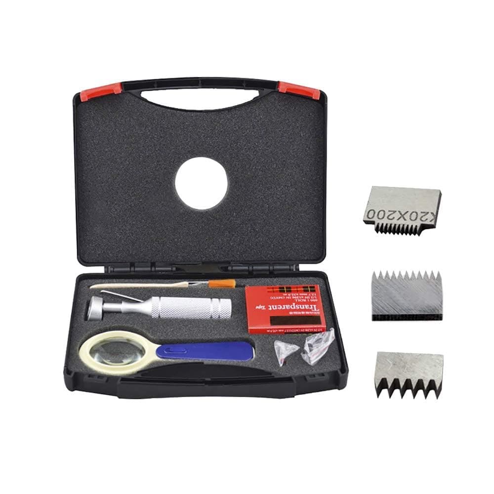 Newest Cross Hatch Adhesion Tester Cross-Cut Adhesion Tester Kits with 1mm/2mm/3mm Blades, Magnifier, Handle, Brush and 3m Tape