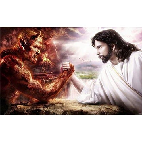 YaYiYo Diamond Painting DIY Jesus and Satan Pattern Embroidery Full Drill Home Living Room Decoration