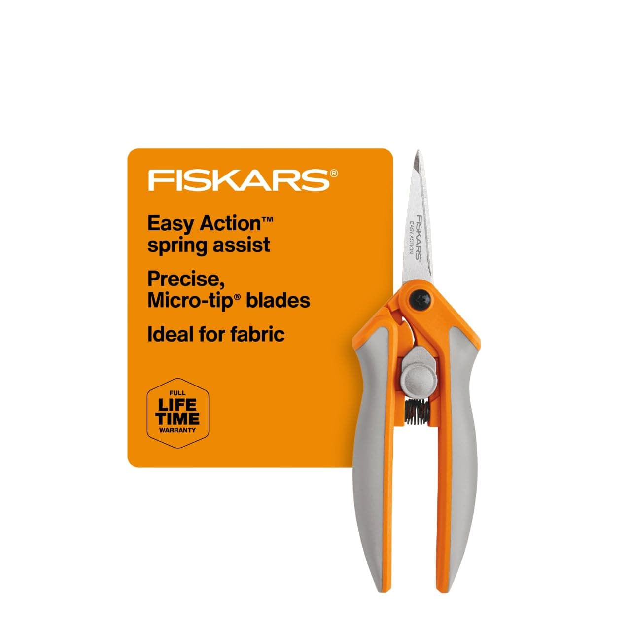 RazorEdge Micro-Tip Easy Action Scissors - 6" - Stainless Steel Fabric Scissors - Arts and Crafts - Orange
