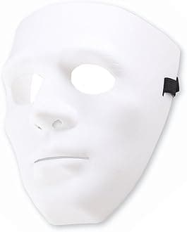 Bello Luna White Full Face Mask Hip Hop Dance Fashion Cosplay Mask for Halloween Masquerade Party