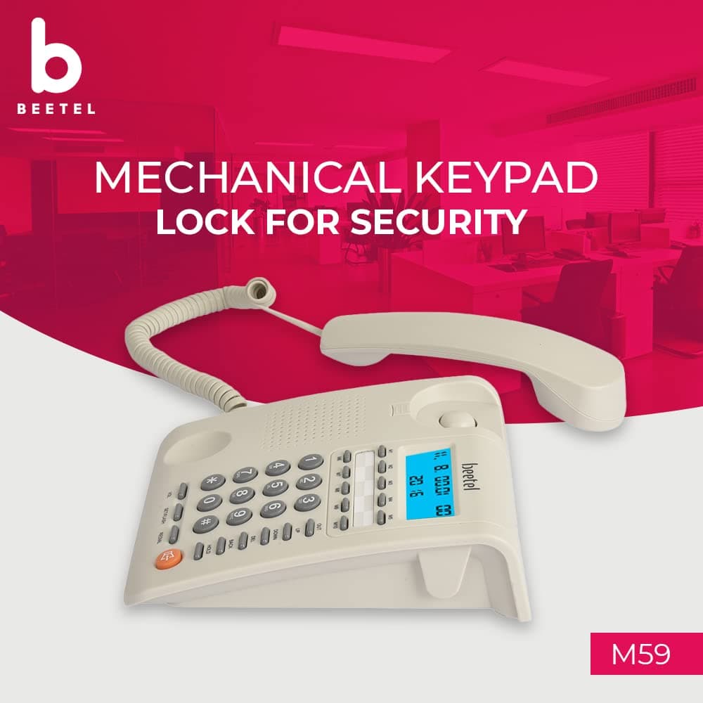 Beetel M59 Caller Id Corded Landline Phone With 16 Digit Lcd Display & Adjustable Contrast,10 One Touch Memory Buttons,2Ways Speaker Phone,Music On Hold,Solid Build Quality,Classic Design (White)(M59)