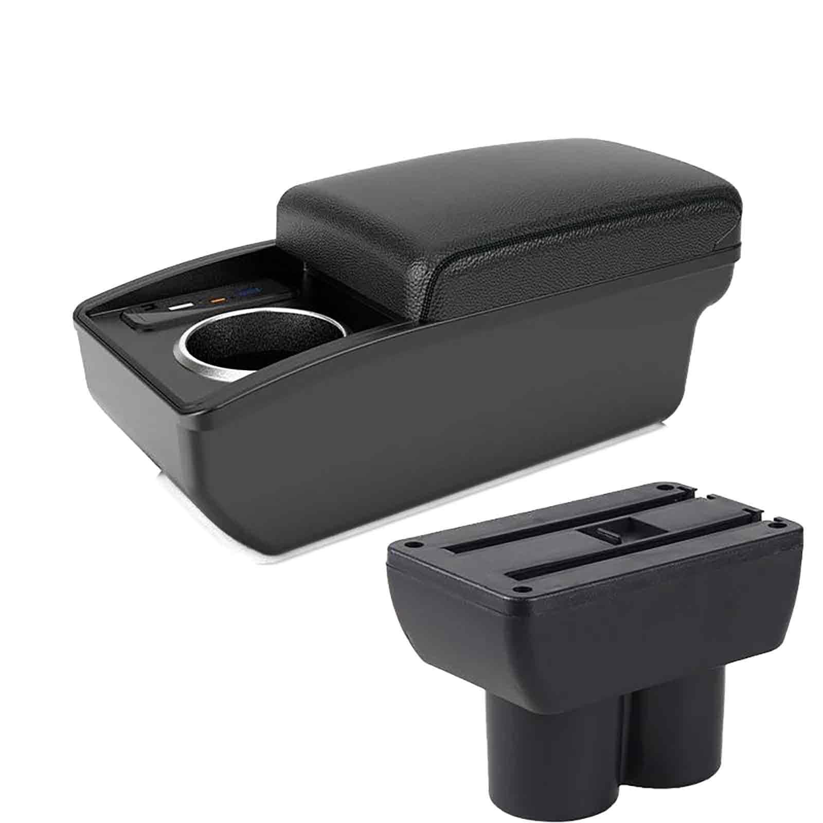 for Suzuki Jimny Armrest Box for Suzuki Jimny Car Armrest 1999-2017 Retrofit Parts Arm Storage Box Car Accessories Retrofit Part with USB(B2 Black line 6 USB)