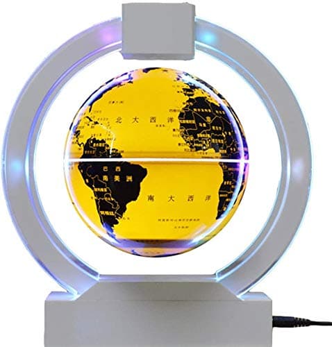 YANGHX Magnetic Levitation Floating Globe Gold-Yellow LED Light Anti Gravity Rotation Levitating Globe ( 6 inch )
