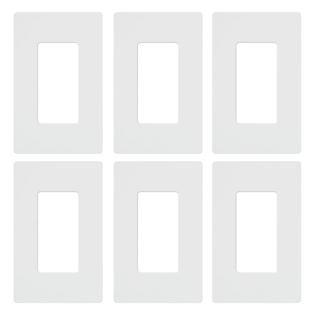 Claro 1 Gang Decorator/Rocker Wallplate, for Light Dimmers, Switches and Accessories, Snap-On Installation, No Visible Screws, Gloss, CW-1-WH-6, White (6-Pack)