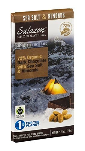 72% Organic Dark Chocolate with Sea Salt and Almonds 2.75 Ounces (Case of 12)