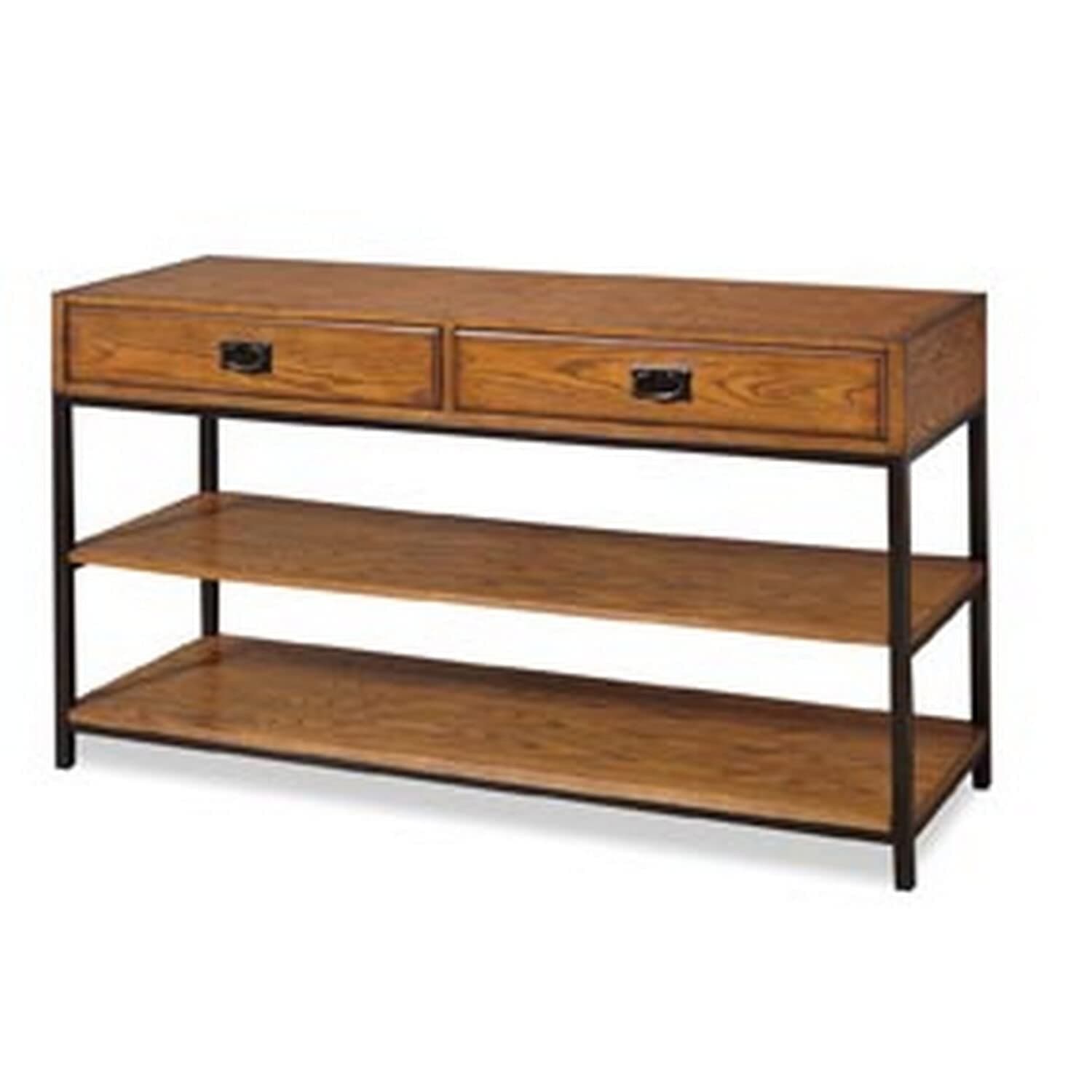 Modern Craftsman Distressed Oak Media Console by Home Styles