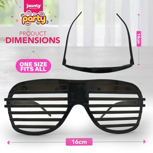 Jaunty 12pk Party Flashing Glasses - Neon Rave Accessories - Light Up Glasses for Adults - Multicolour LED Glow for Birthdays, Festivals, Halloween, Dance Events, Fancy Dress, and Celebration Parties