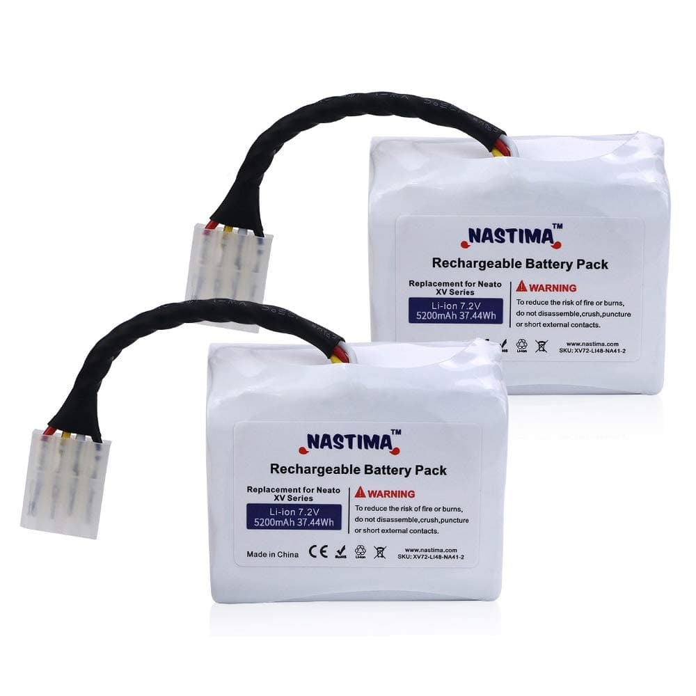 NASTIMA Upgrade 7.2V 5200mAh Li-ion Battery Replacement Compatible with Neato XV11 XV12 XV14 XV15 XV21 XV25, XV Essential, XV Signature, XV Signature Pro Robotic Vacuum Cleaner