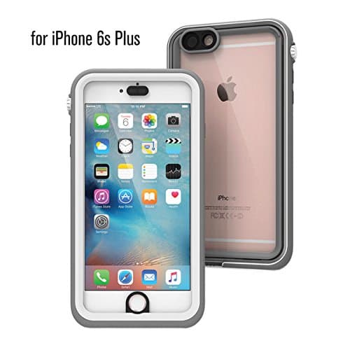 iPhone 6s Plus Waterproof Case, Shock Proof, Drop Proof by Catalyst for Apple iPhone 6s+ with High Touch Sensitivity ID (White & Mist Gray)