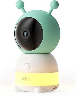 BOIFUN Additional Baby Camera Specifically Compatible with Baby 6T Video Baby Monitor, 360° Camera with Night Light, Auto Tracking, AI Motion & Sound Detection, Two-Way Audio, with Wall Mount Base