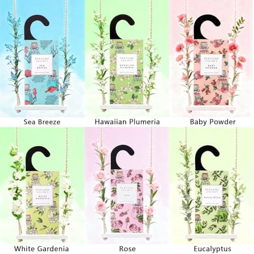 Rose Cottage 12Packs Lavender Closet Smell Fresheners Sachets Hanging Air Freshener Deodorizer Potpourri Bags for Drawers and Closets