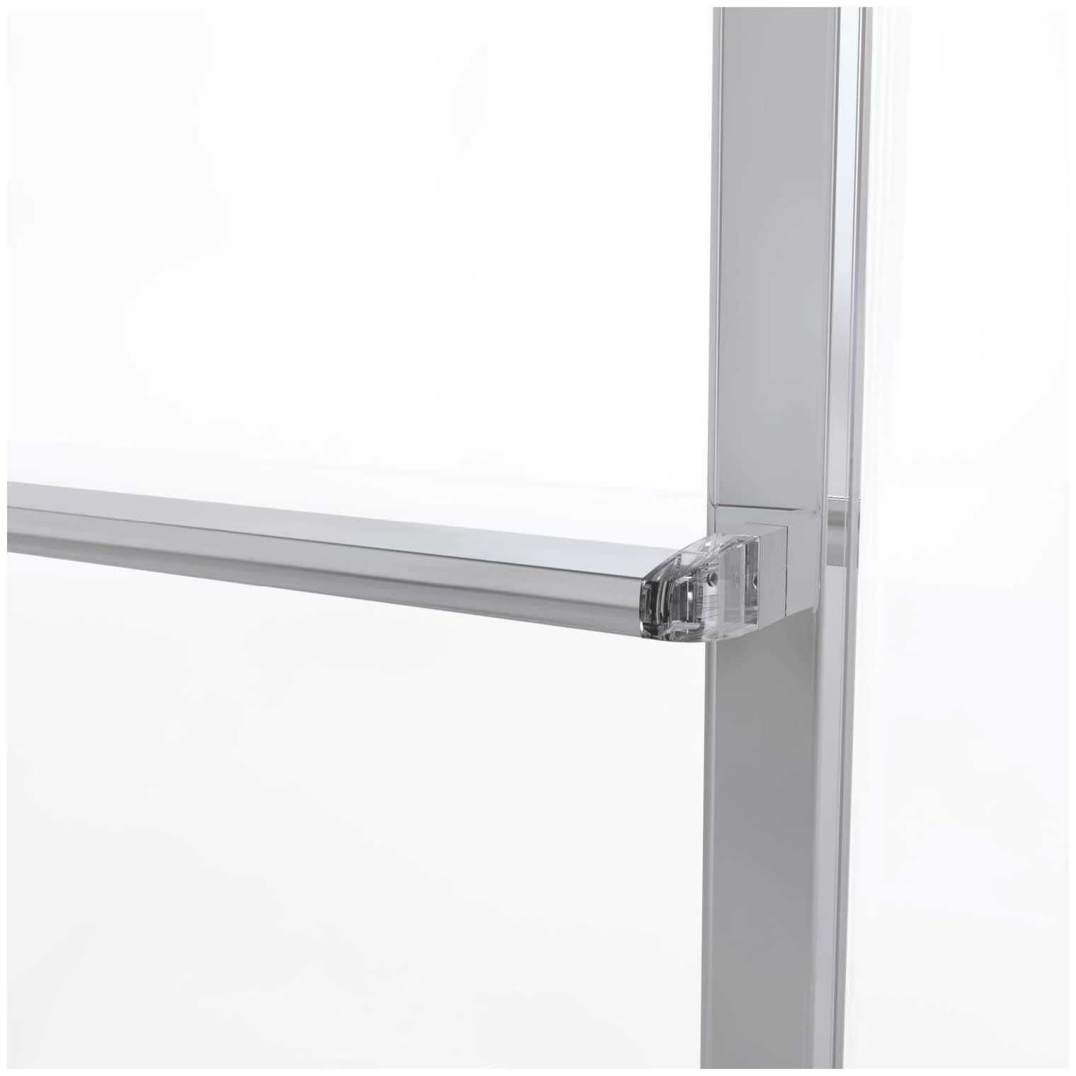 Basco Deluxe Framed Sliding Shower Door, Fits 45-47 inch opening, Obscure Glass, Brushed Nickel Finish